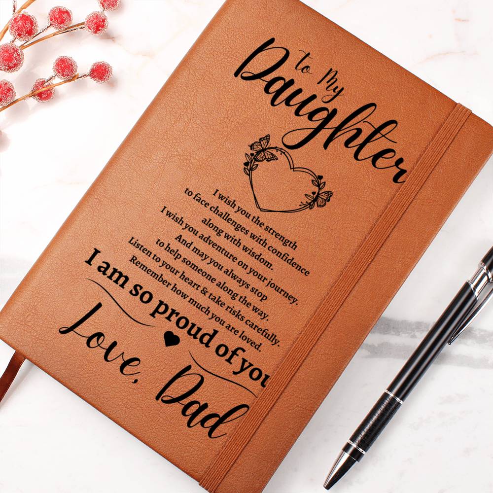 To My Daughter | Graduation | Love Dad - Graphic Leather Journal