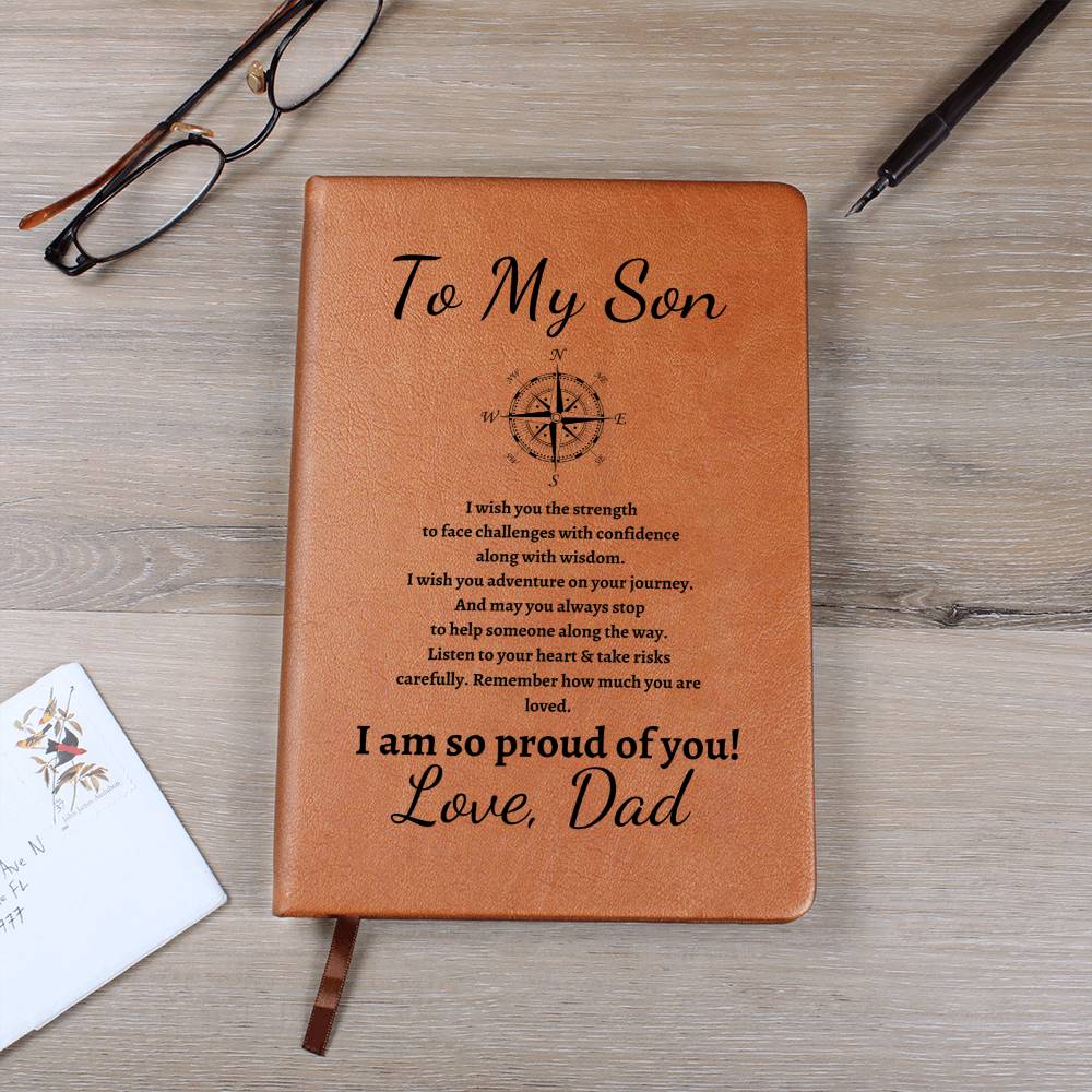 To My Son | Graduation | From Dad - Graphic Leather Journal