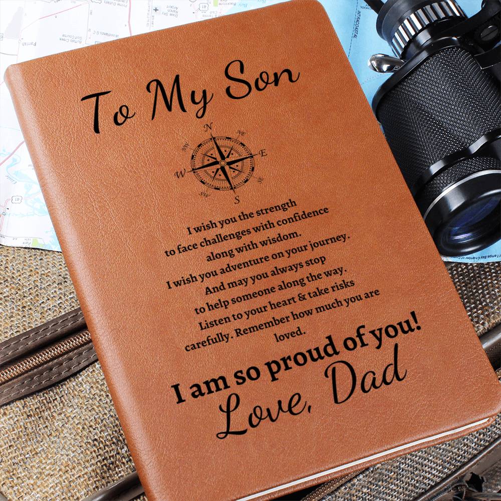 To My Son | Graduation | From Dad - Graphic Leather Journal