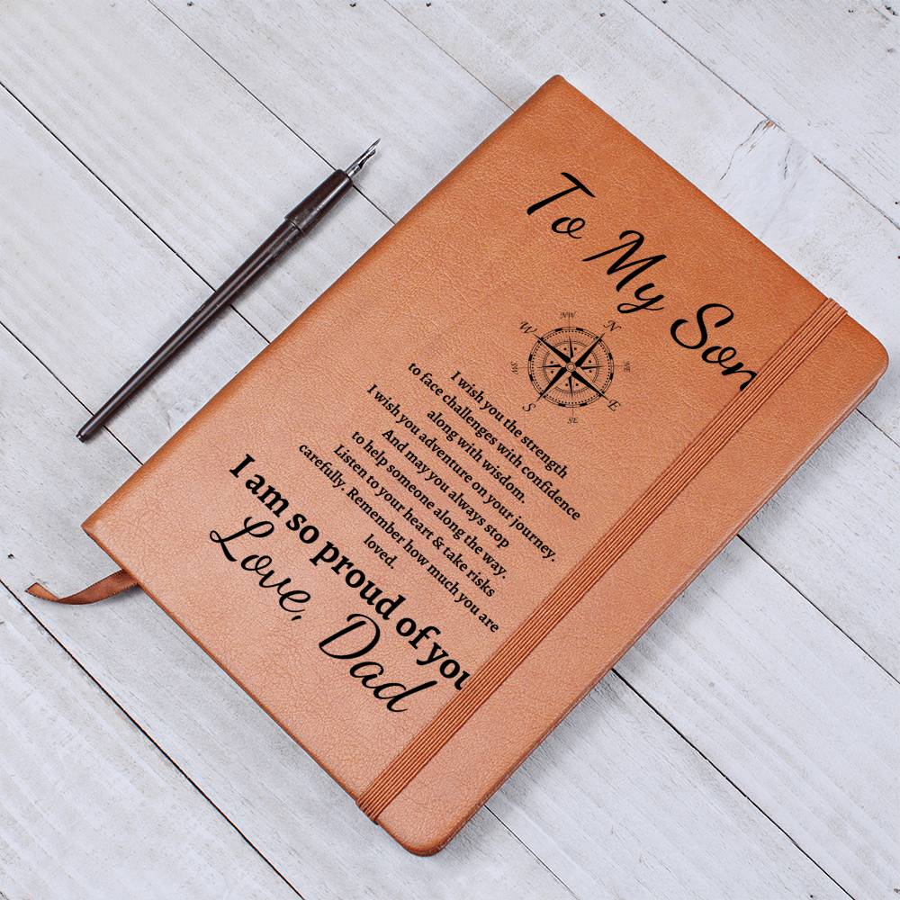 To My Son | Graduation | From Dad - Graphic Leather Journal