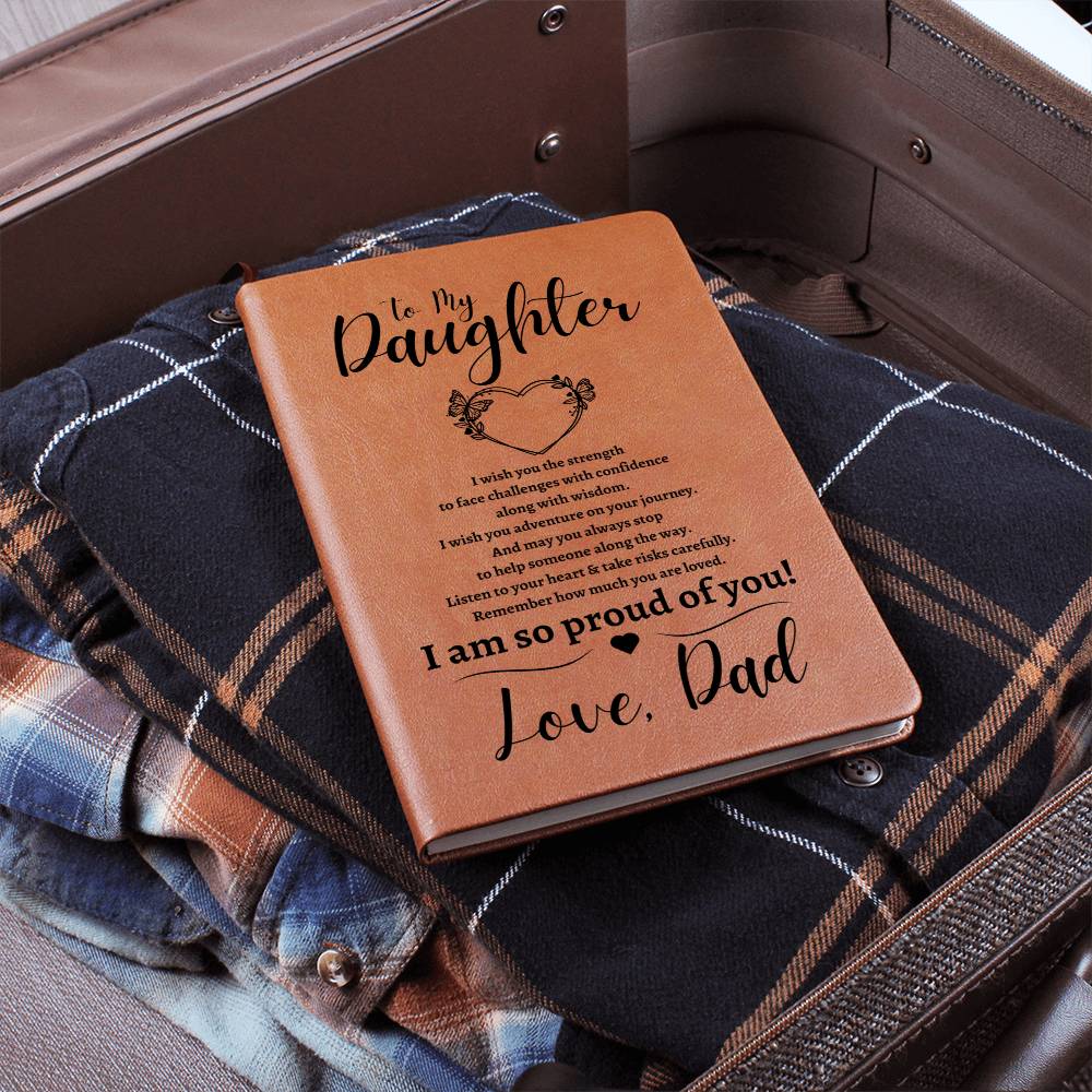 To My Daughter | Graduation | Love Dad - Graphic Leather Journal