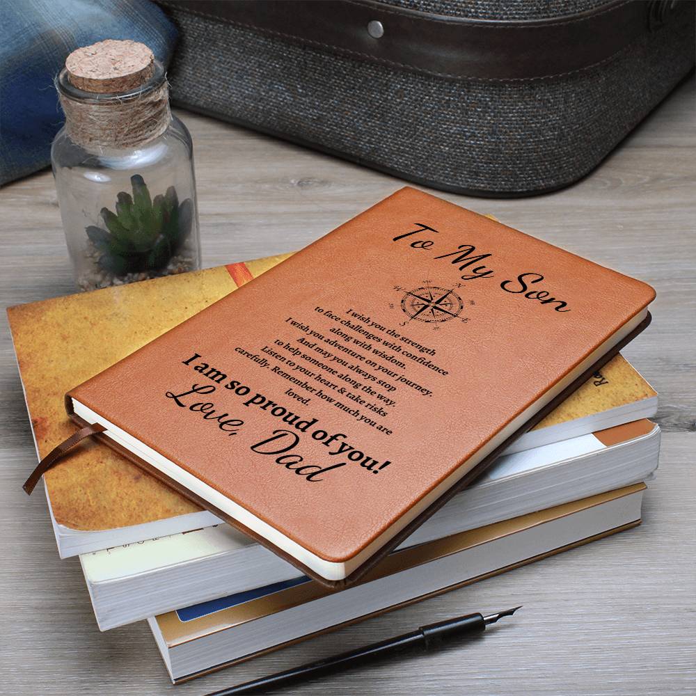 To My Son | Graduation | From Dad - Graphic Leather Journal