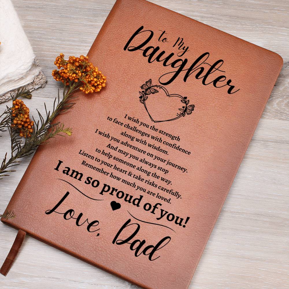 To My Daughter | Graduation | Love Dad - Graphic Leather Journal