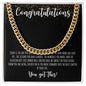 Congratulations Graduate | You Got This | For Son | Black Message Card - Cuban Link Necklace