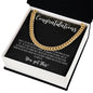 Congratulations Graduate | You Got This | For Son | Black Message Card - Cuban Link Necklace