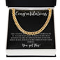 Congratulations Graduate | You Got This | For Son | Black Message Card - Cuban Link Necklace