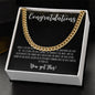 Congratulations Graduate | You Got This | For Son | Black Message Card - Cuban Link Necklace
