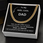 To My "Reel" Cool Dad | Black Message Card -Cuban Link Chain