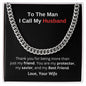 To The Man I Call My Husband | Cuban Link Chain Necklace