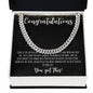 Congratulations Graduate | You Got This | For Son | Black Message Card - Cuban Link Necklace