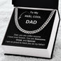 To My "Reel" Cool Dad | Black Message Card -Cuban Link Chain