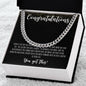 Congratulations Graduate | You Got This | For Son | Black Message Card - Cuban Link Necklace