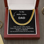To My "Reel" Cool Dad | Black Message Card -Cuban Link Chain