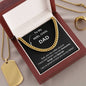 To My "Reel" Cool Dad | Black Message Card -Cuban Link Chain