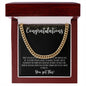 Congratulations Graduate | You Got This | For Son | Black Message Card - Cuban Link Necklace