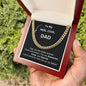 To My "Reel" Cool Dad | Black Message Card -Cuban Link Chain