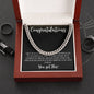 Congratulations Graduate | You Got This | For Son | Black Message Card - Cuban Link Necklace