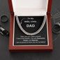To My "Reel" Cool Dad | Black Message Card -Cuban Link Chain