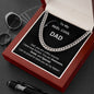 To My "Reel" Cool Dad | Black Message Card -Cuban Link Chain