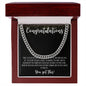 Congratulations Graduate | You Got This | For Son | Black Message Card - Cuban Link Necklace