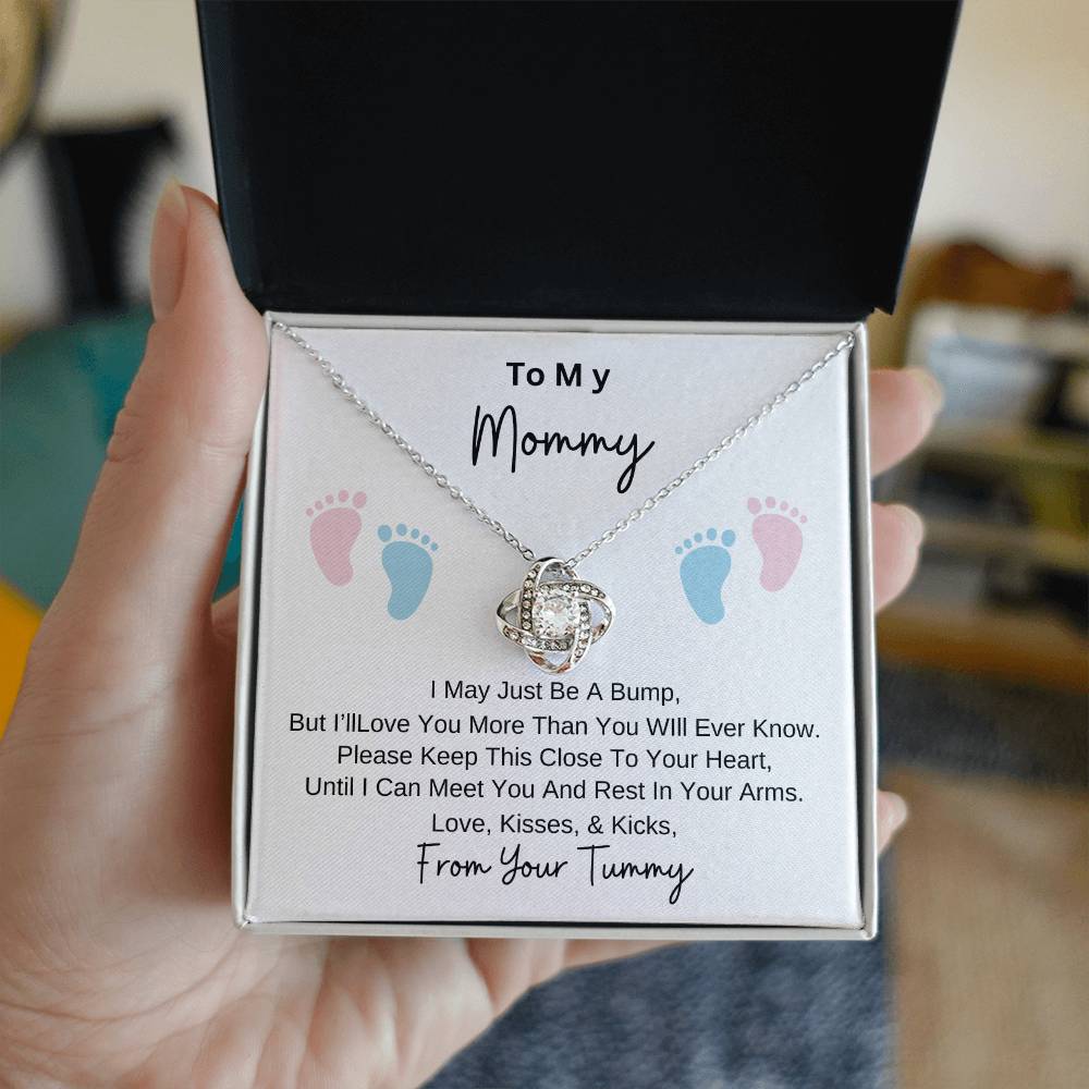 Mommy To Be | Baby Feet | Mother's Day - Love Knot Necklace