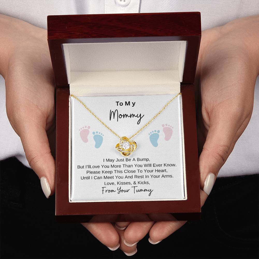 Mommy To Be | Baby Feet | Mother's Day - Love Knot Necklace
