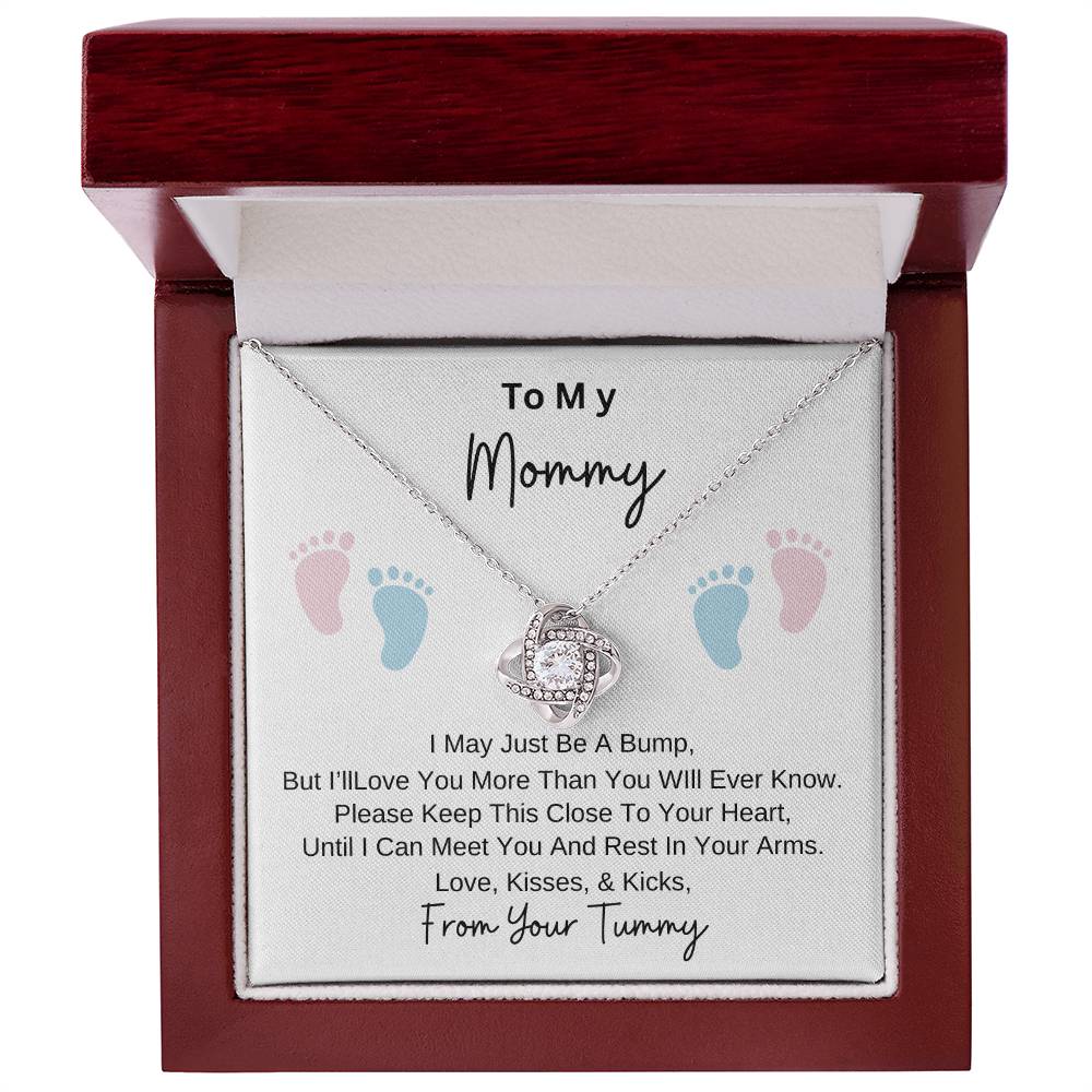 Mommy To Be | Baby Feet | Mother's Day - Love Knot Necklace