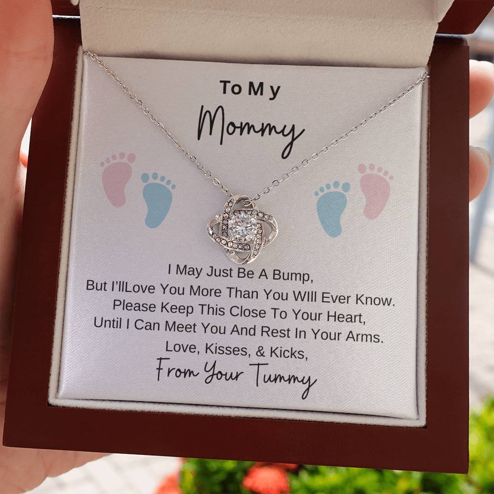 Mommy To Be | Baby Feet | Mother's Day - Love Knot Necklace