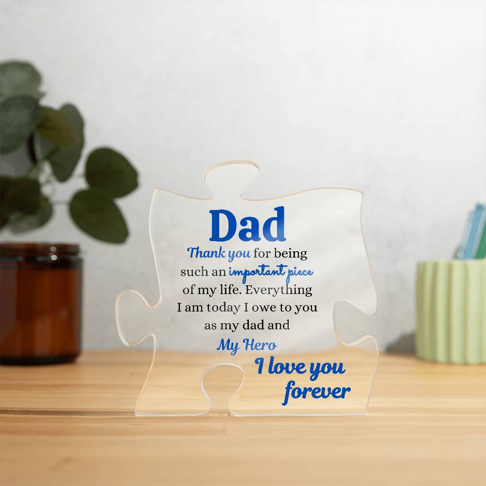 Dad - My Hero | Acrylic Puzzle Plaque