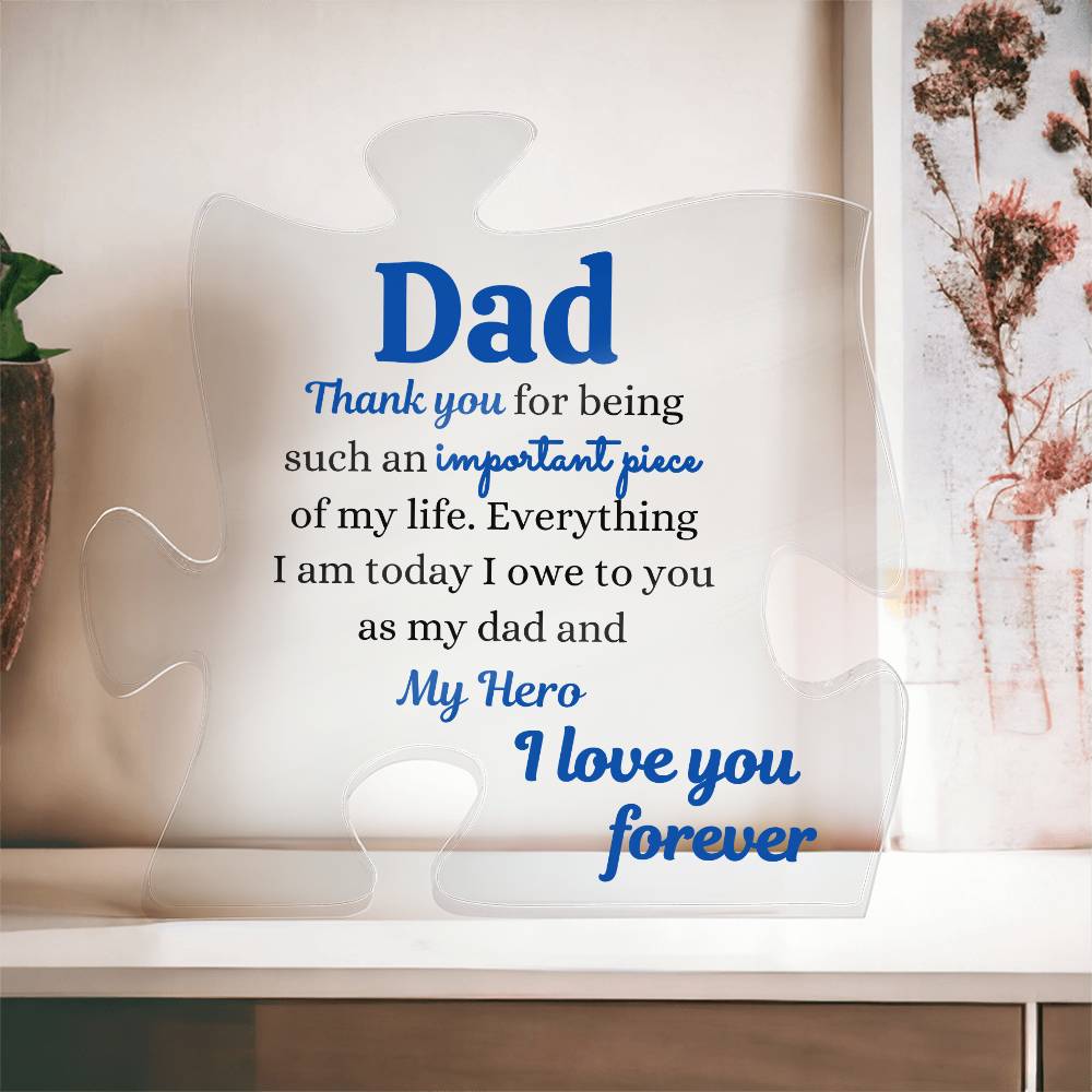 Dad - My Hero | Acrylic Puzzle Plaque