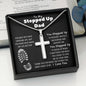To My Stepped Up Dad | Black Message Card - Cross Necklace
