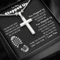 To My Stepped Up Dad | Black Message Card - Cross Necklace