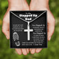 To My Stepped Up Dad | Black Message Card - Cross Necklace
