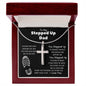 To My Stepped Up Dad | Black Message Card - Cross Necklace