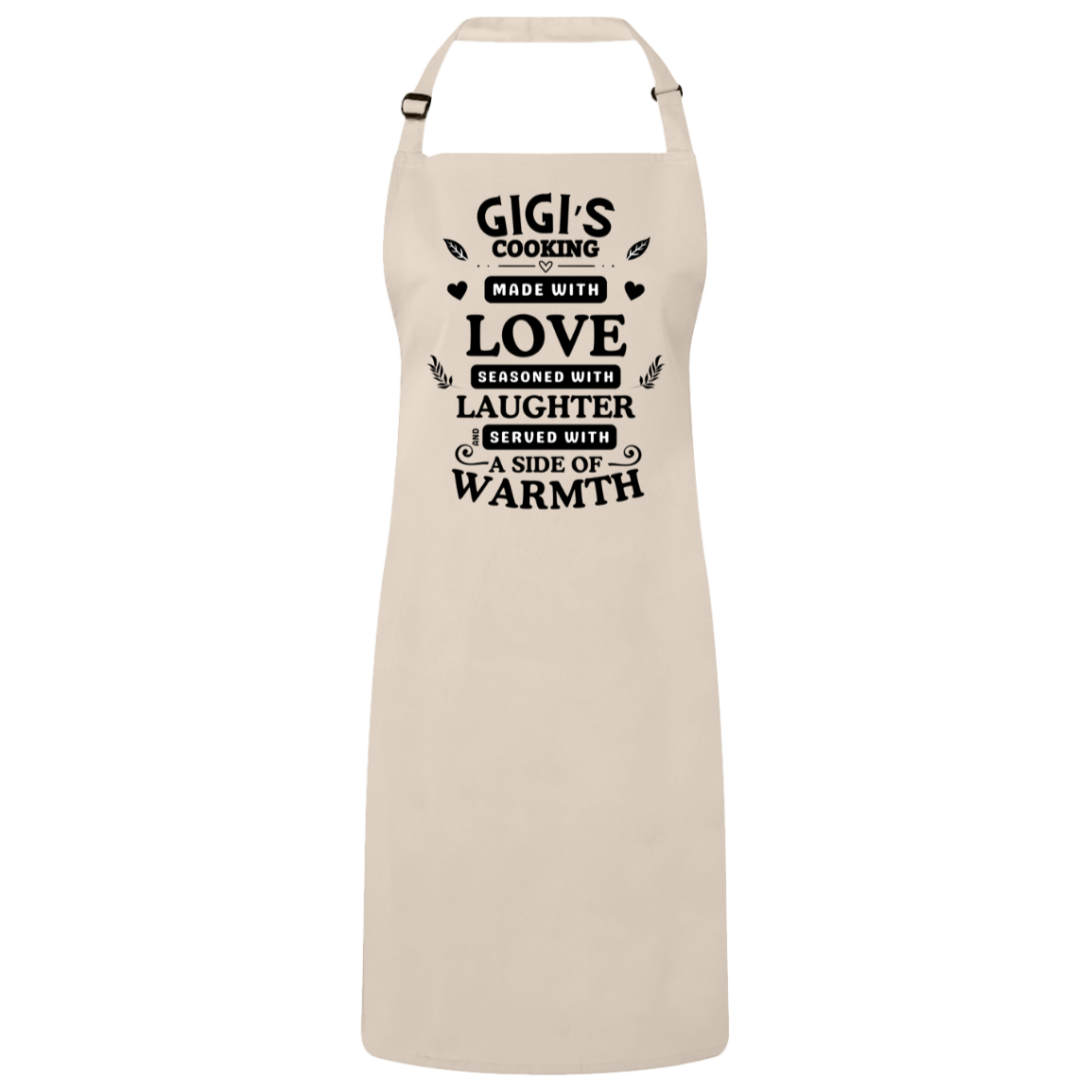 GiGi's Cooking Made with Love | Black Letters - Bib Apron