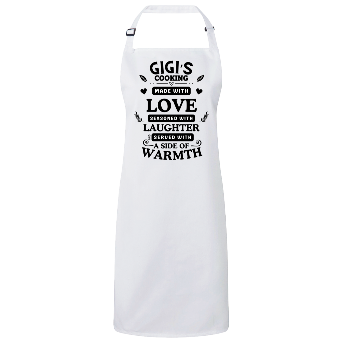 GiGi's Cooking Made with Love | Black Letters - Bib Apron