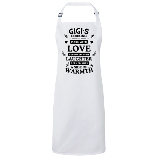 GiGi's Cooking Made with Love | Black Letters - Bib Apron