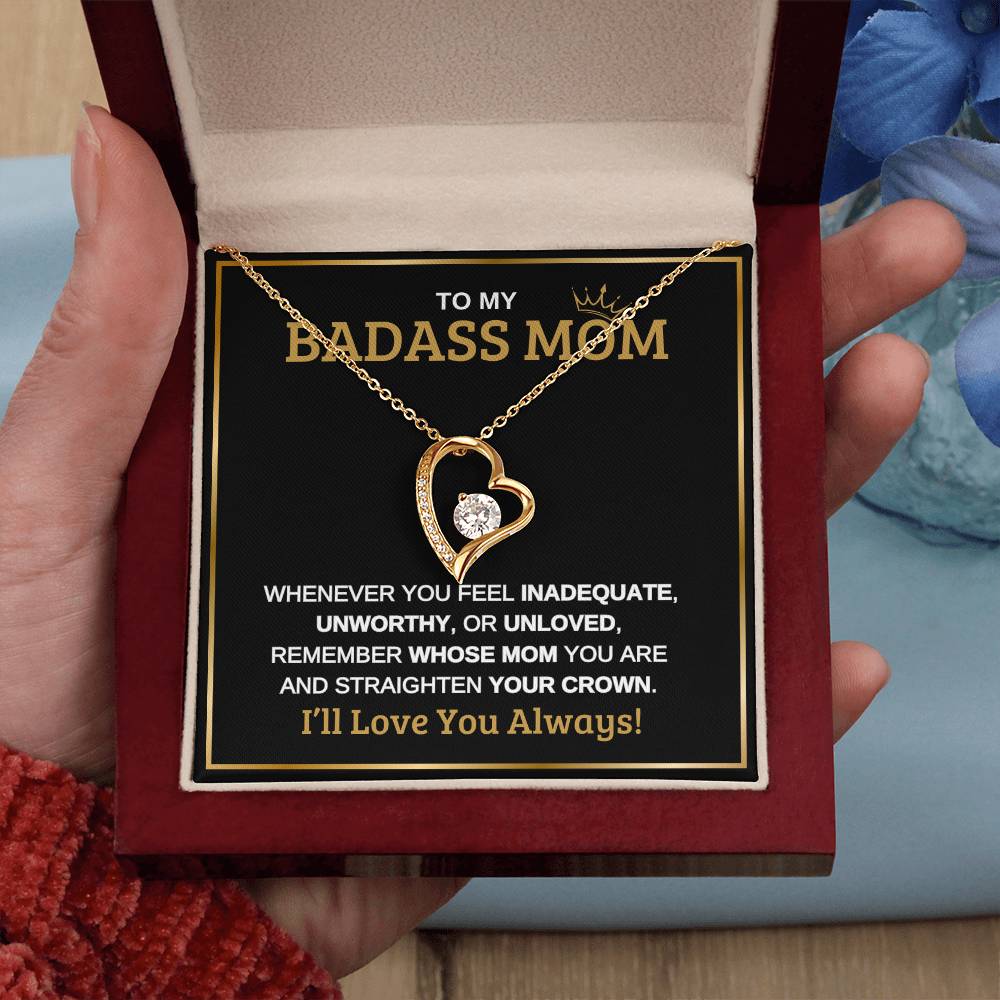 To My Badass Mom | Forever Love Necklace | Black Message Card