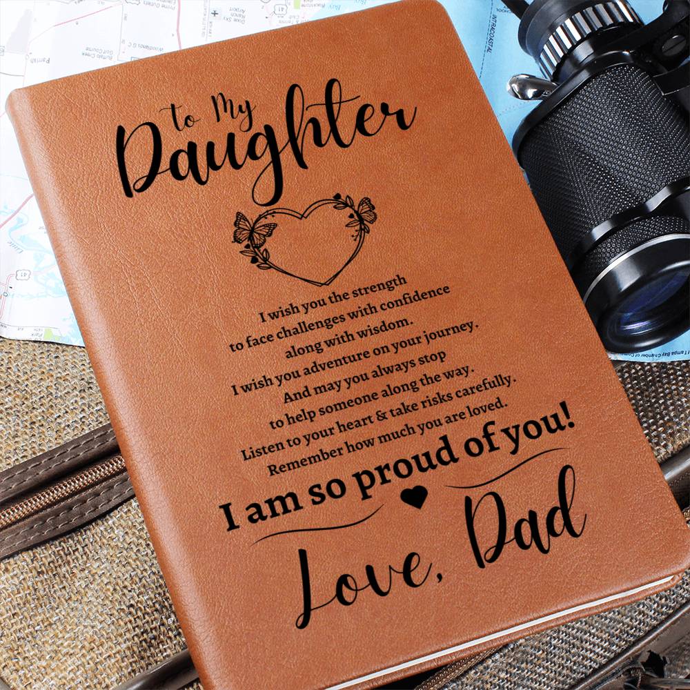 To My Daughter | Graduation | Love Dad - Graphic Leather Journal