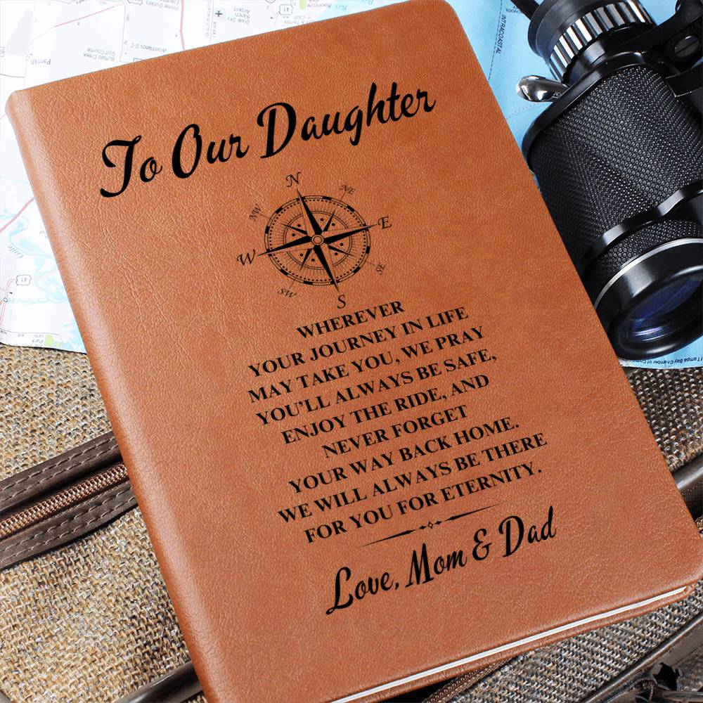 To Our Daughter | Graduation | Compass | Love Mom & Dad - Graphic Leather Journal