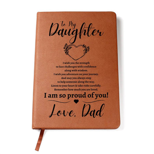 To My Daughter | Graduation | Love Dad - Graphic Leather Journal