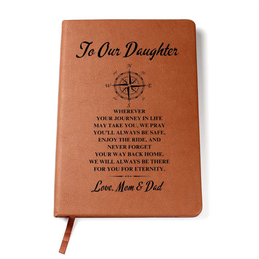 To Our Daughter | Graduation | Compass | Love Mom & Dad - Graphic Leather Journal