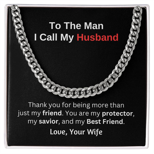 To The Man I Call My Husband | Cuban Link Chain Necklace