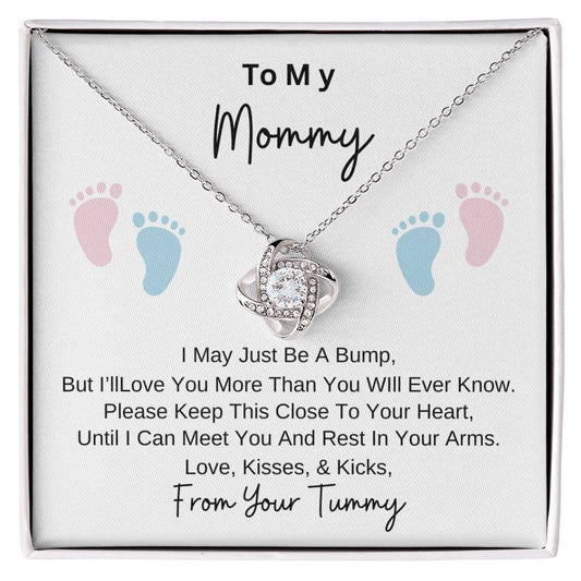 Mommy To Be | Baby Feet | Mother's Day - Love Knot Necklace