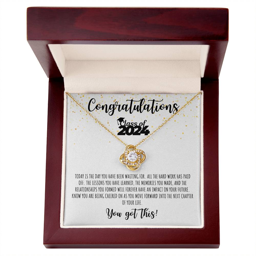 Congratulations Graduate | Class of 2024 | You Got This | White Message Card - Love Knot Necklace