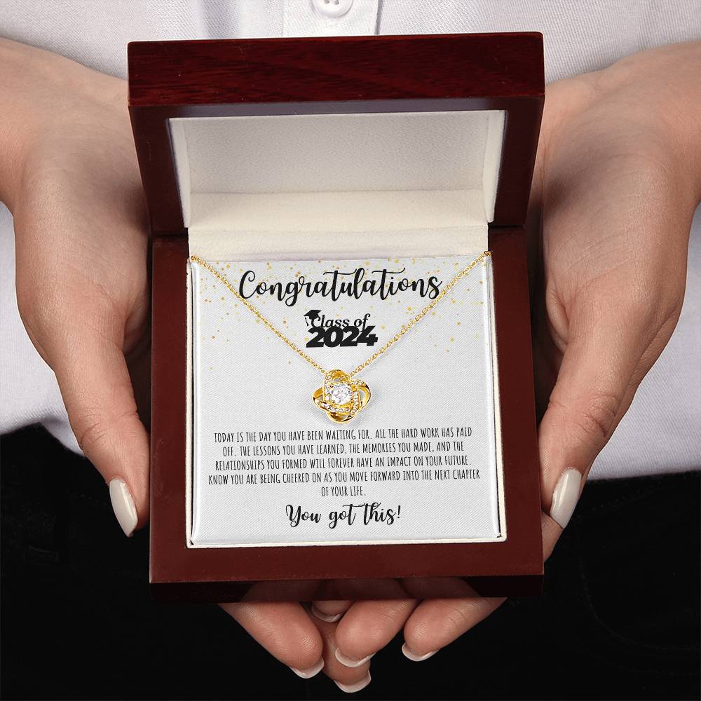 Congratulations Graduate | Class of 2024 | You Got This | White Message Card - Love Knot Necklace