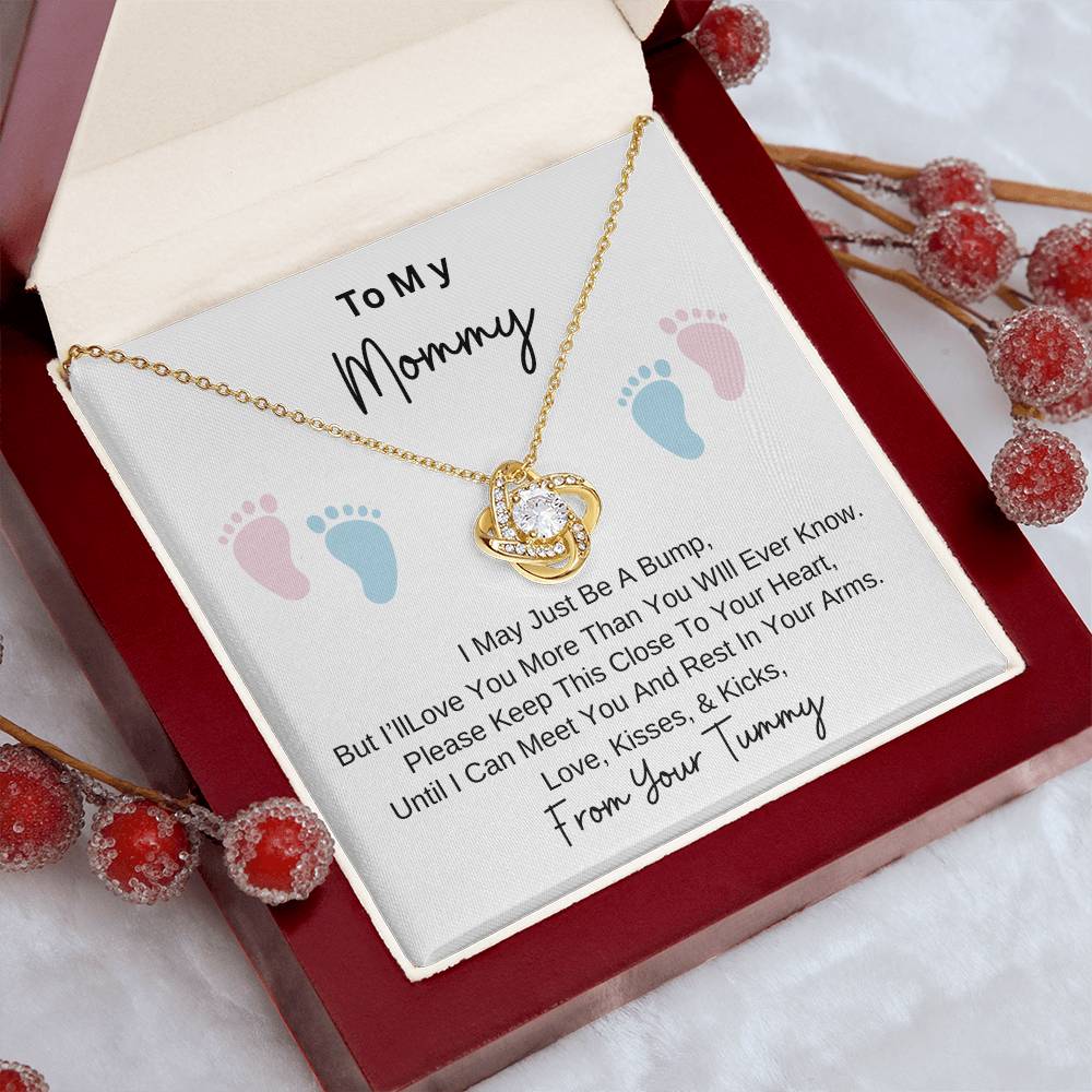 Mommy To Be | Baby Feet | Mother's Day - Love Knot Necklace