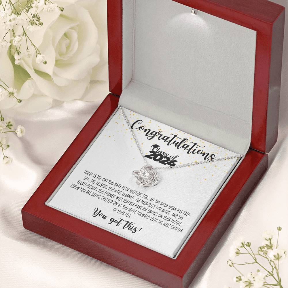 Congratulations Graduate | Class of 2024 | You Got This | White Message Card - Love Knot Necklace