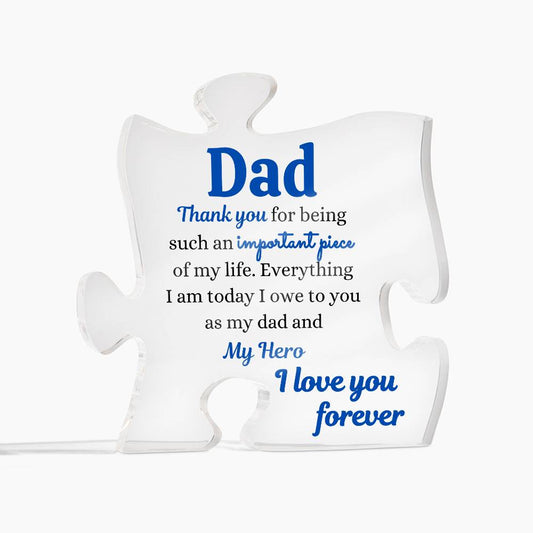 Dad - My Hero | Acrylic Puzzle Plaque