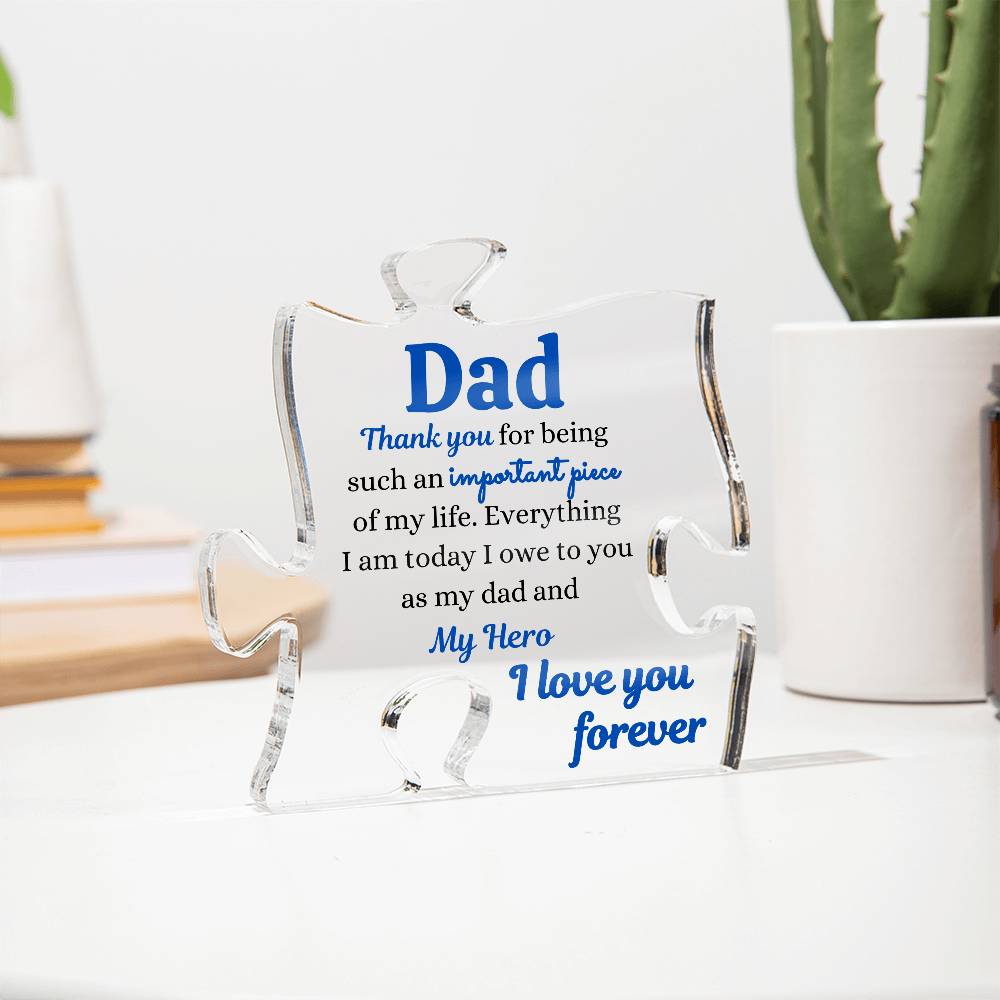 Dad - My Hero | Acrylic Puzzle Plaque